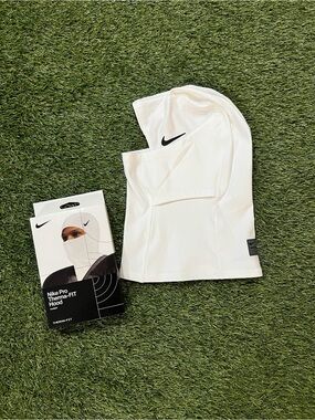 Nike White Performance Balaclava Hood with Swoosh